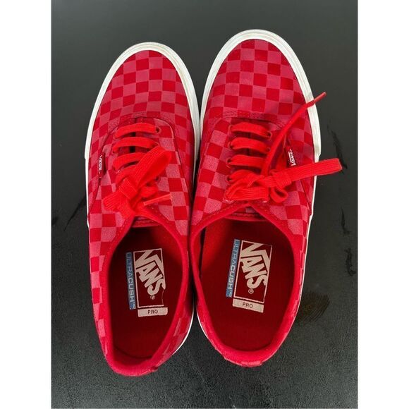 Vans Men Authentic Pro Reflective Checkerboard Red - Picture 5 of 8